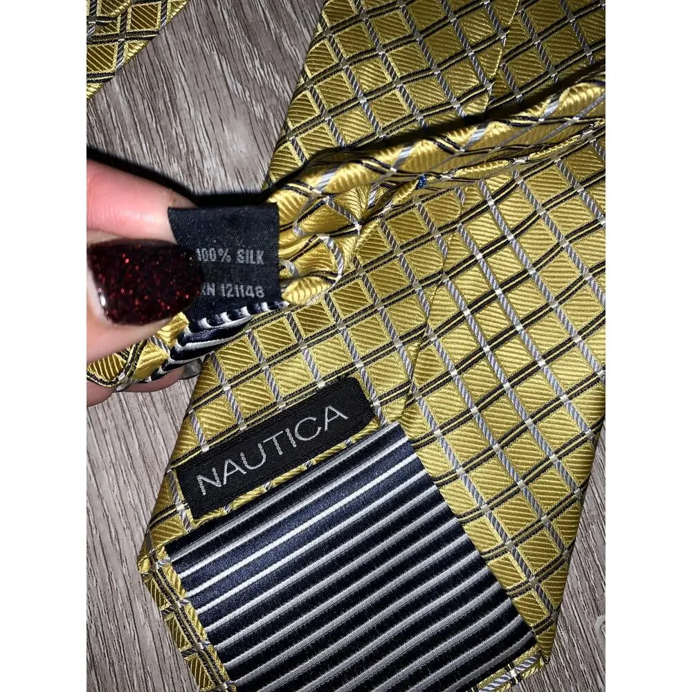 Nautica Men's Silk Tie Set 3pc Geometric Multicolor Classic Length‎